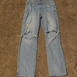 Girls Distressed Light Blue Jeans